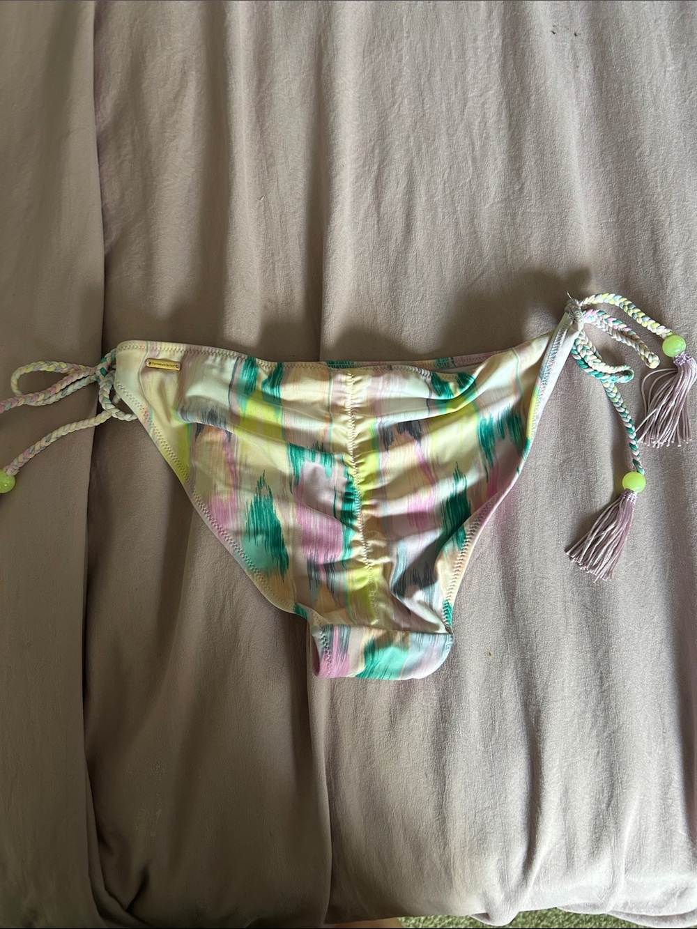 Victoria's Secret Pastel Tie-Dye Bikini Bottoms - Yellow, Green, Pink